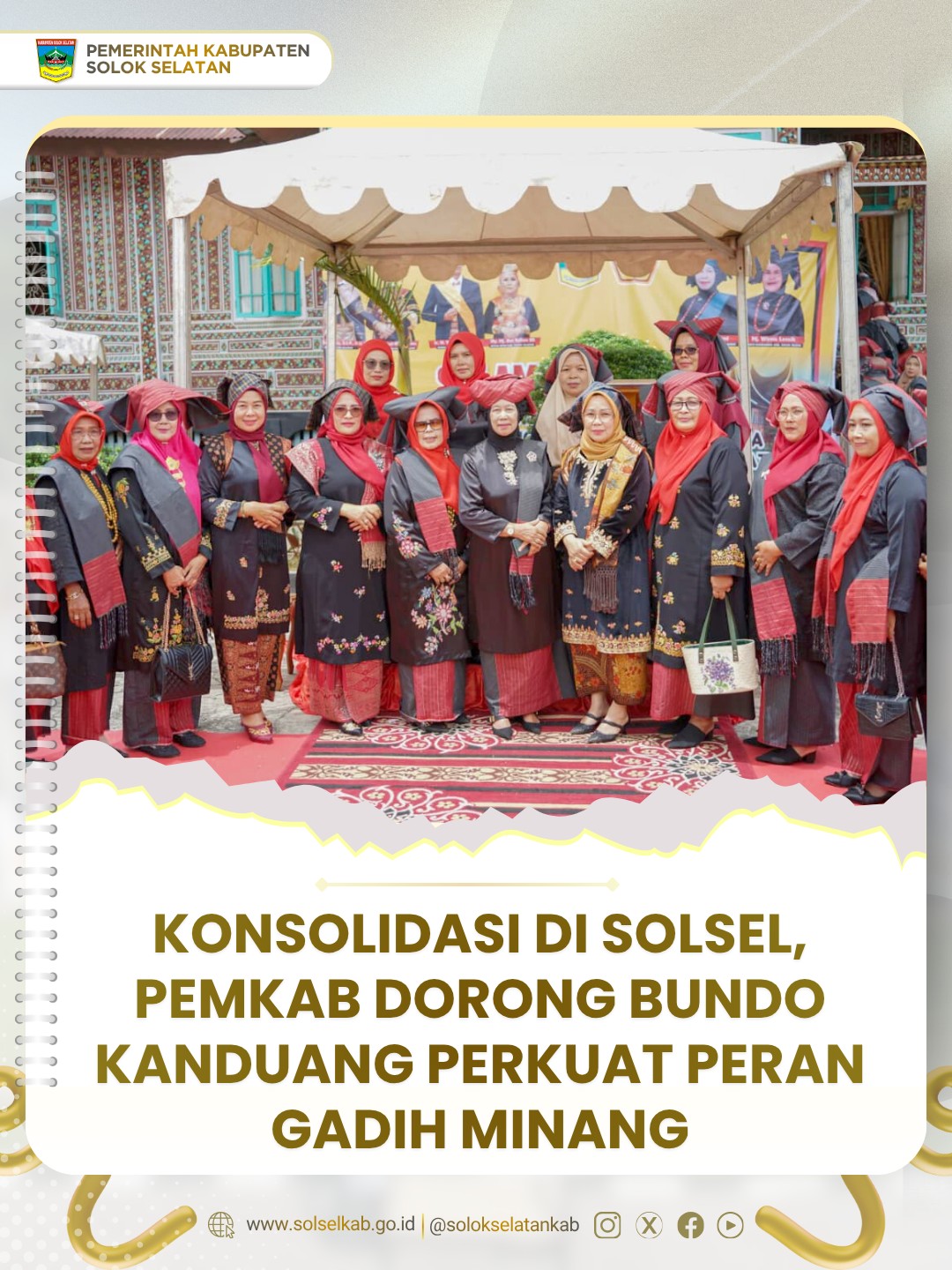 Konsolidasi di Solsel, Pemkab Dorong Bundo Kanduang Perkuat Peran Gadih Minang