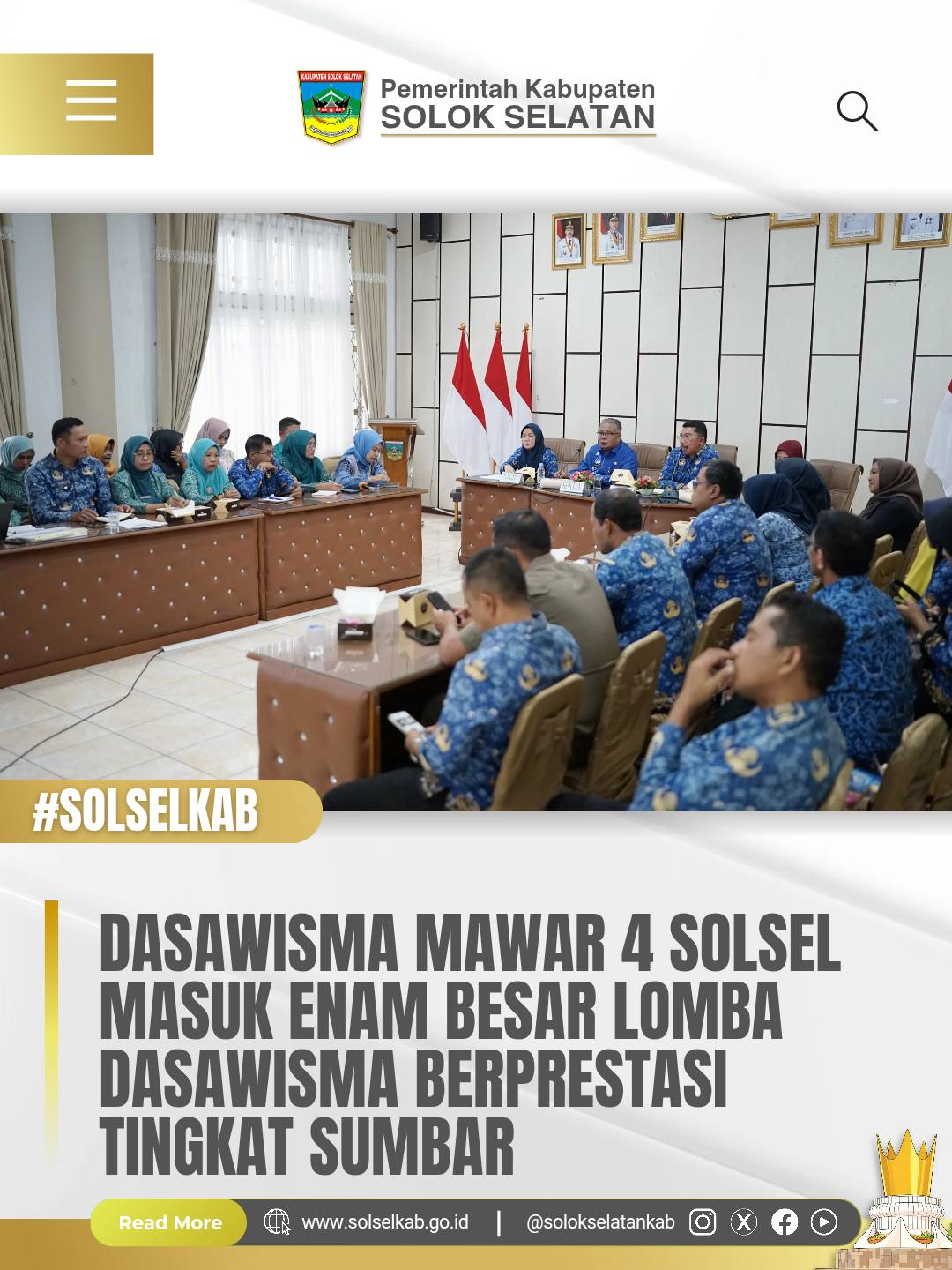 Dasawisma Mawar 4 Solsel Masuk 6 Besar Lomba Dasawisma Berprestasi Tingkat Sumbar