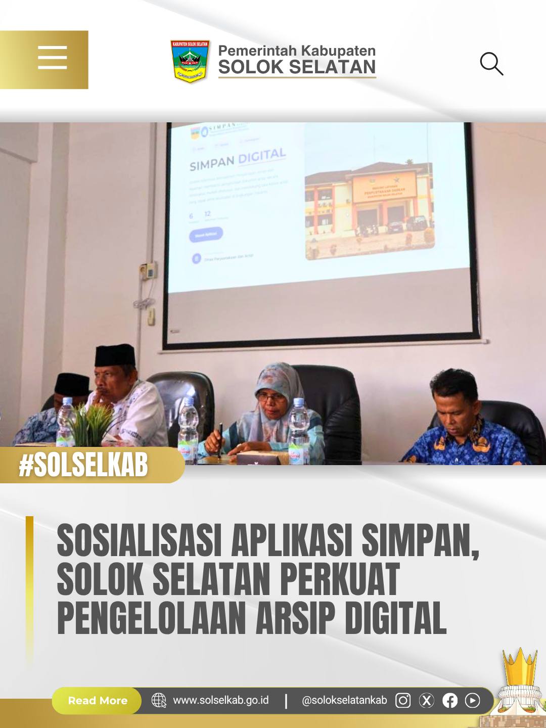 Sosialisasi Aplikasi SIMPAN, Solok Selatan Perkuat Pengelolaan Arsip Digital
