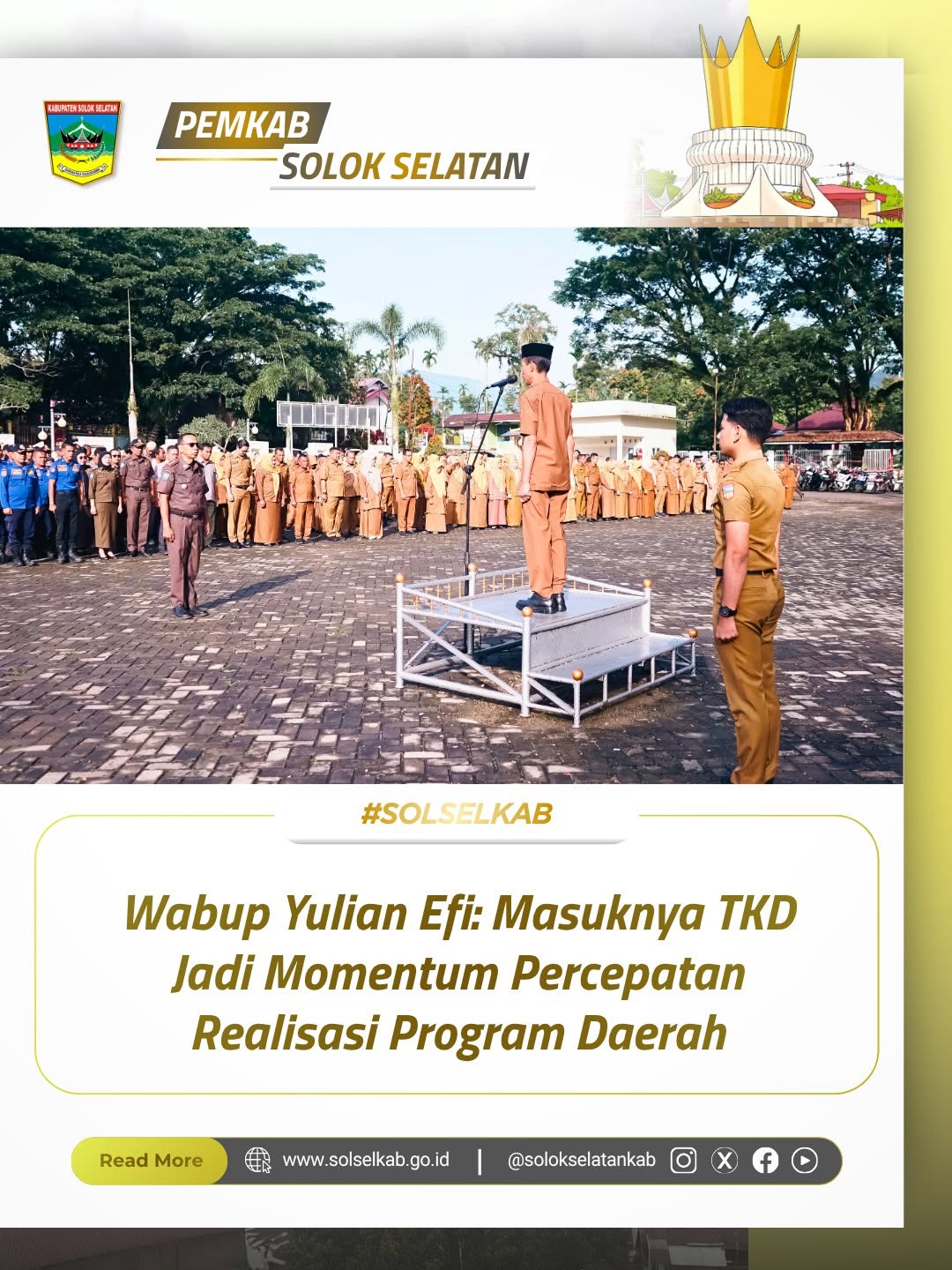 Wabup Yulian Efi: Masuknya TKD Jadi Momentum Percepatan Realisasi Program Daerah