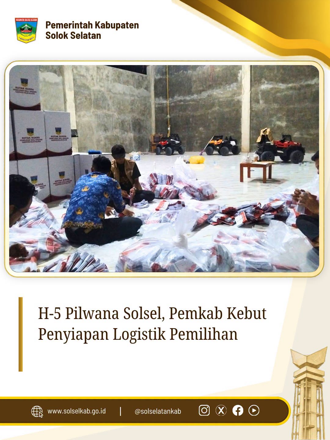 H-5 Pilwana Solsel, Pemkab Kebut Penyiapan Logistik Pemilihan
